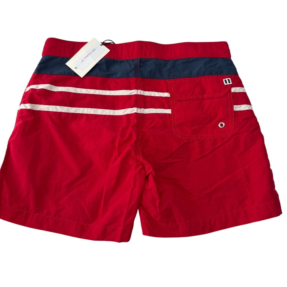 Solid & Striped The Kennedy Mens Red Colorblock Lined Swim Shorts Small 29x4 New